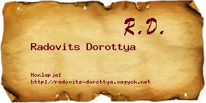 Radovits Dorottya névjegykártya